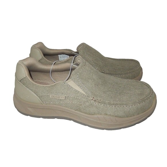 Skechers Cohagen Relaxed Fit Slip-On Shoes Loafers Men's 10.5 Memory Foam Taupe - Picture 2 of 8
